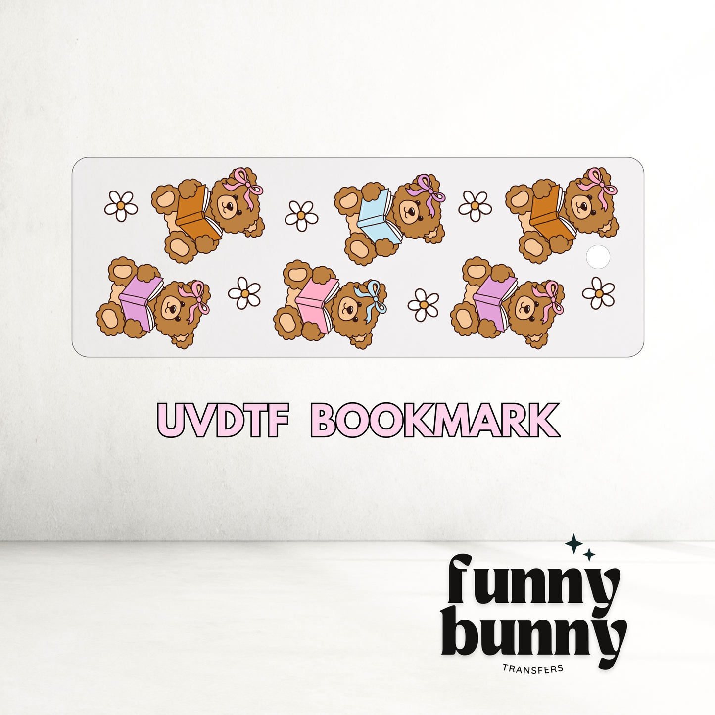 Bookish Teddy Bears - UVDTF Bookmark Decal
