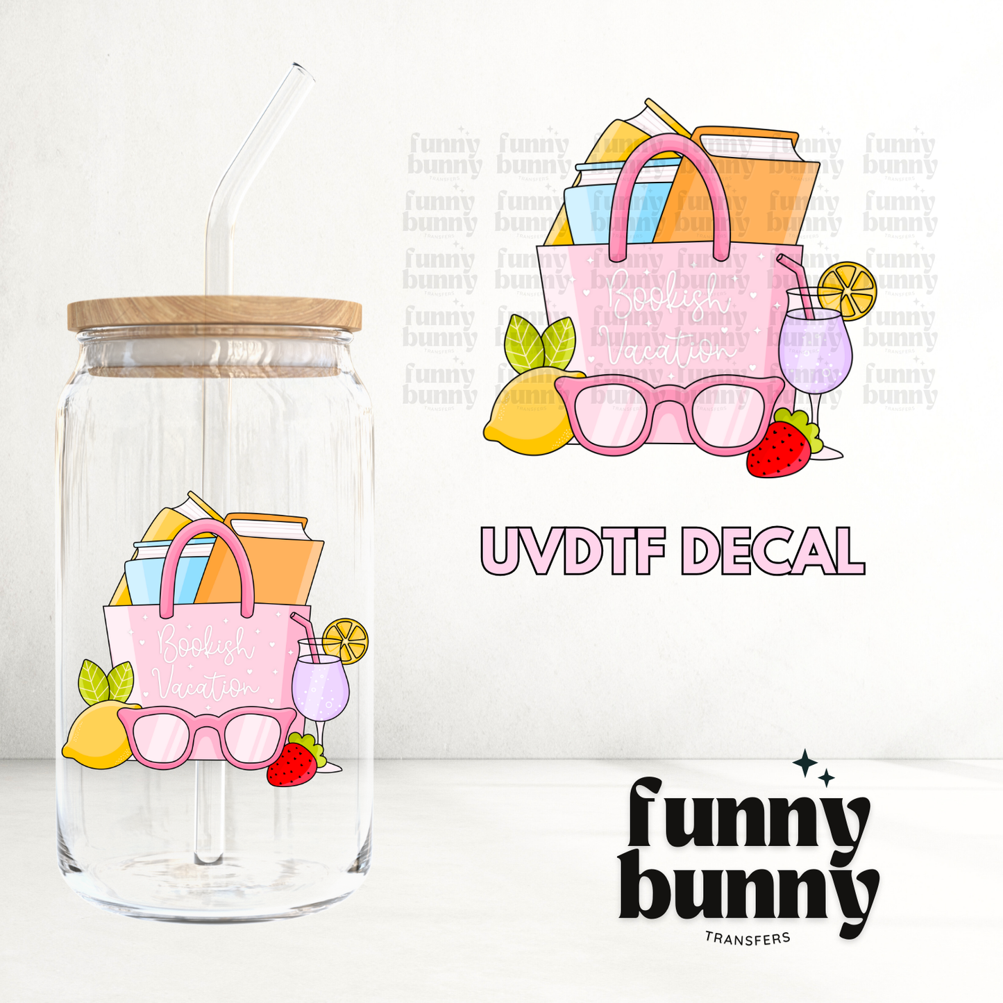 Bookish Vacation Girly - UVDTF Decal