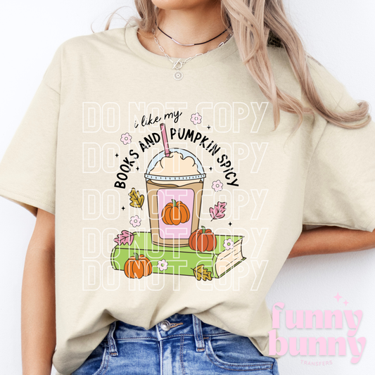 Books And Pumpkin Spicy - DTF Transfer