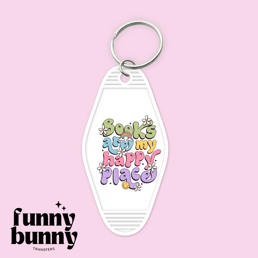 Books Are My Happy Place - Motel Keychain