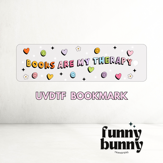 Books Are My Therapy - UVDTF Bookmark Decal