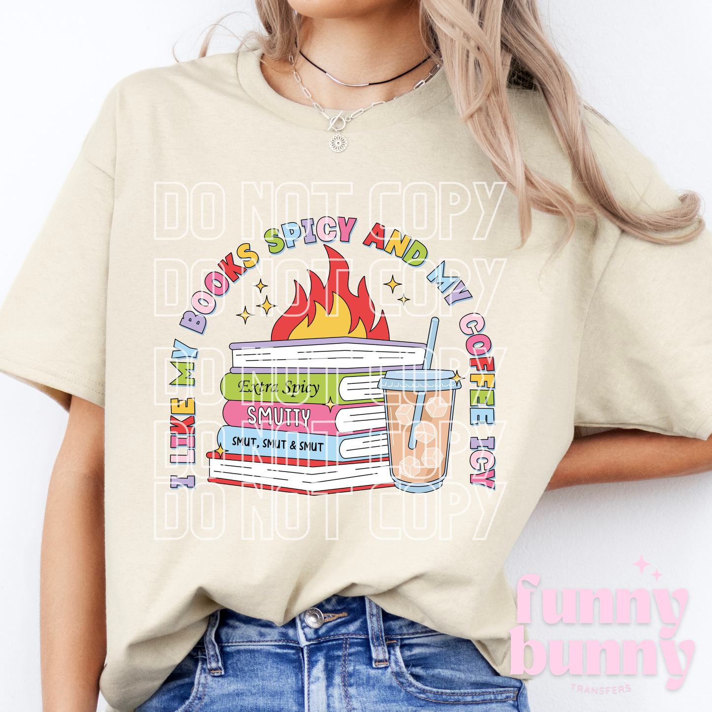 Books Spicy Coffee Icy - DTF Transfer