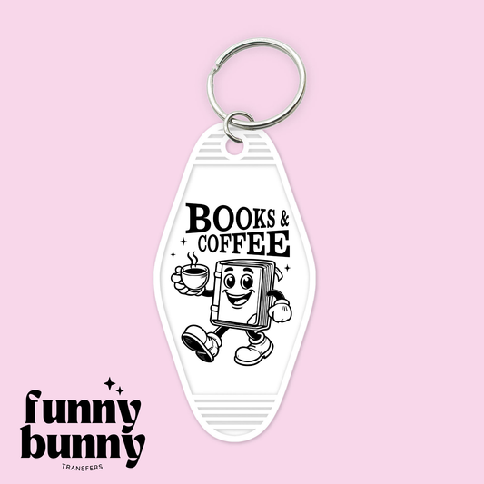 Books & Coffee Dude - Motel Keychain