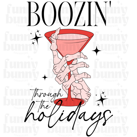 Boozin' Through The Holidays - Sublimation Transfer