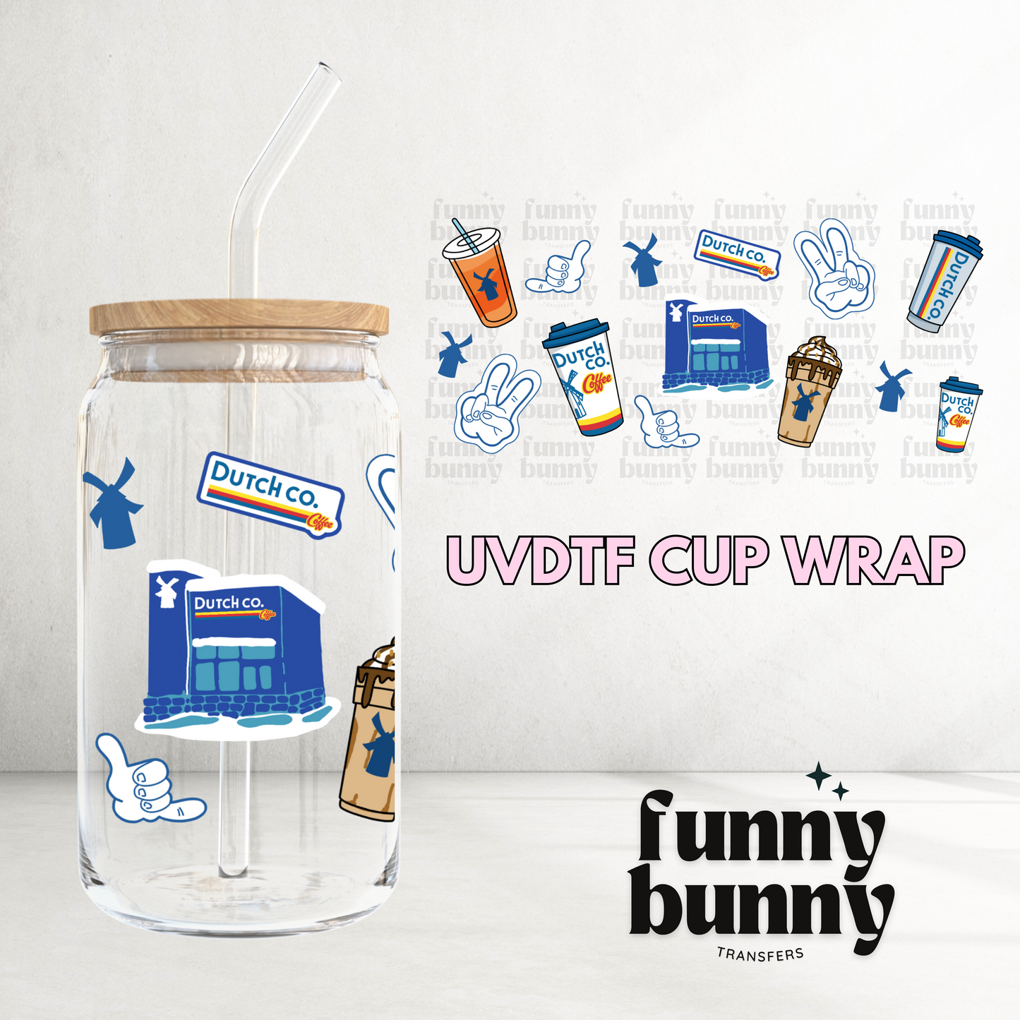 Bros Coffee - 16oz UVDTF Cup Wrap