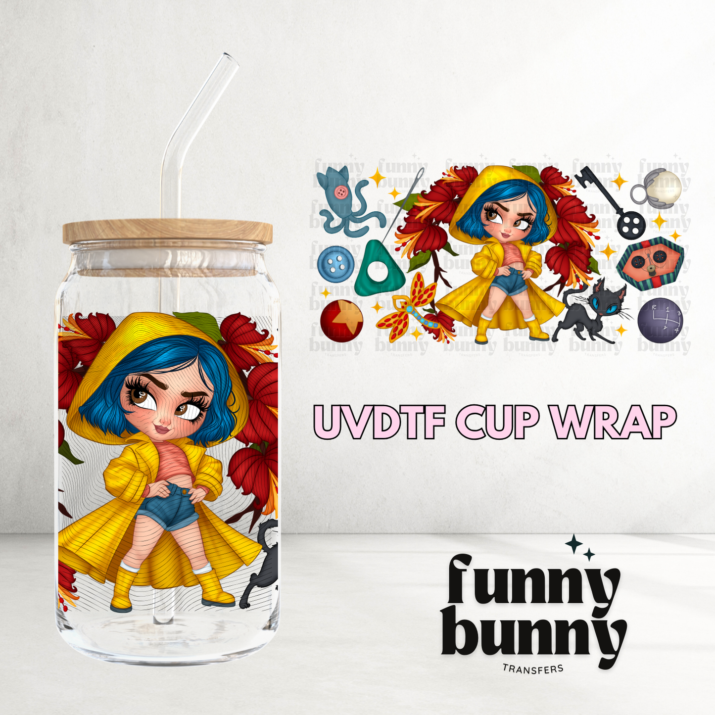Button Doll 2.0 - 16oz UVDTF Cup Wrap