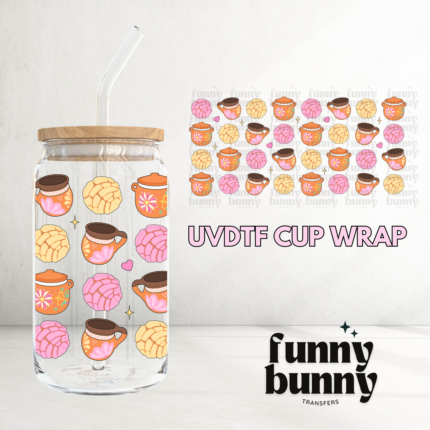 Cafe Y Conchas - 16oz UVDTF Cup Wrap