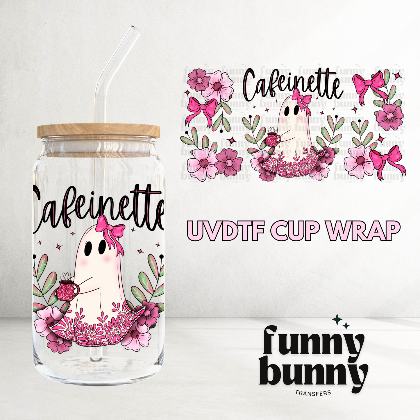 Cafeinette  -  16oz UVDTF Cup Wrap