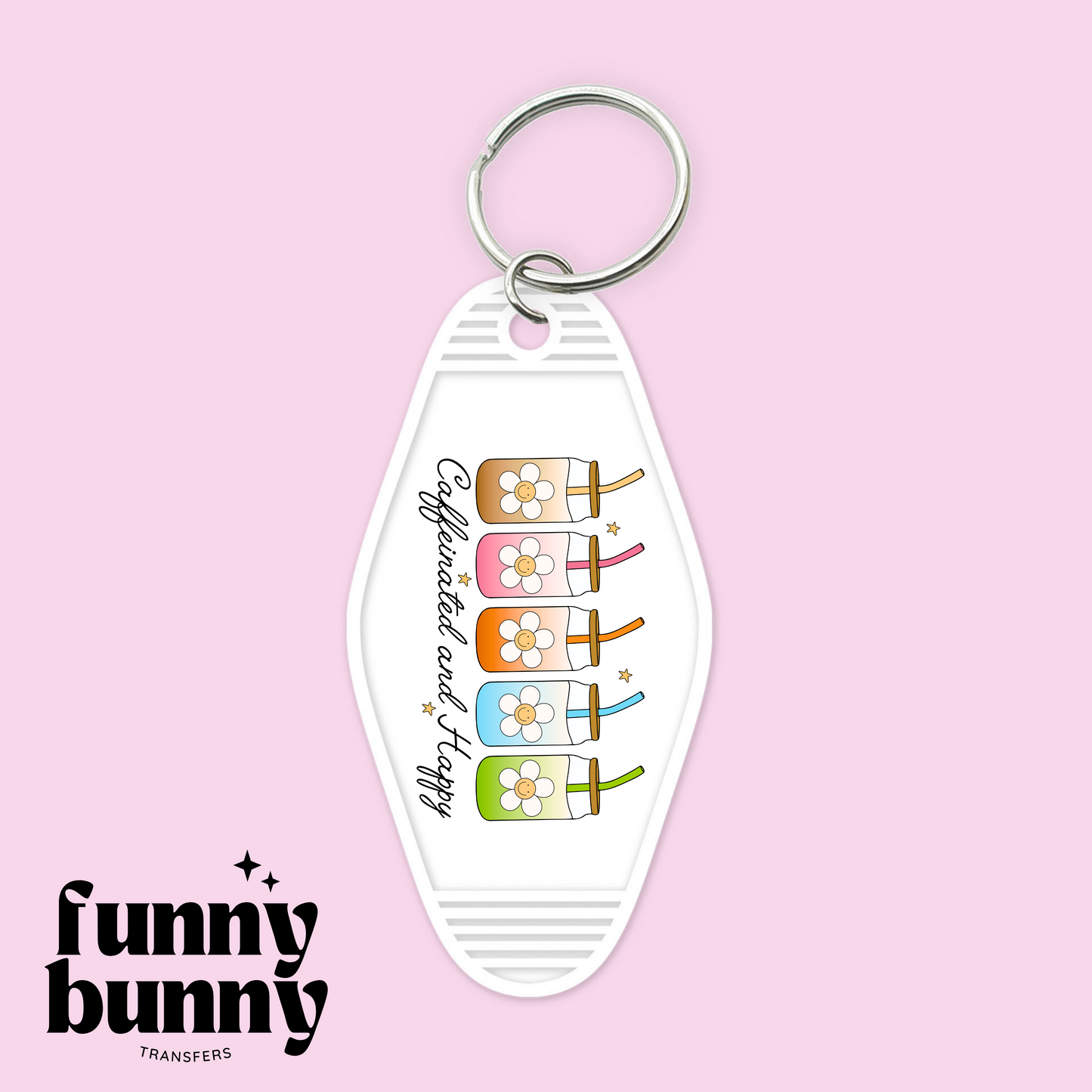 Caffeinated & Happy - Motel Keychain