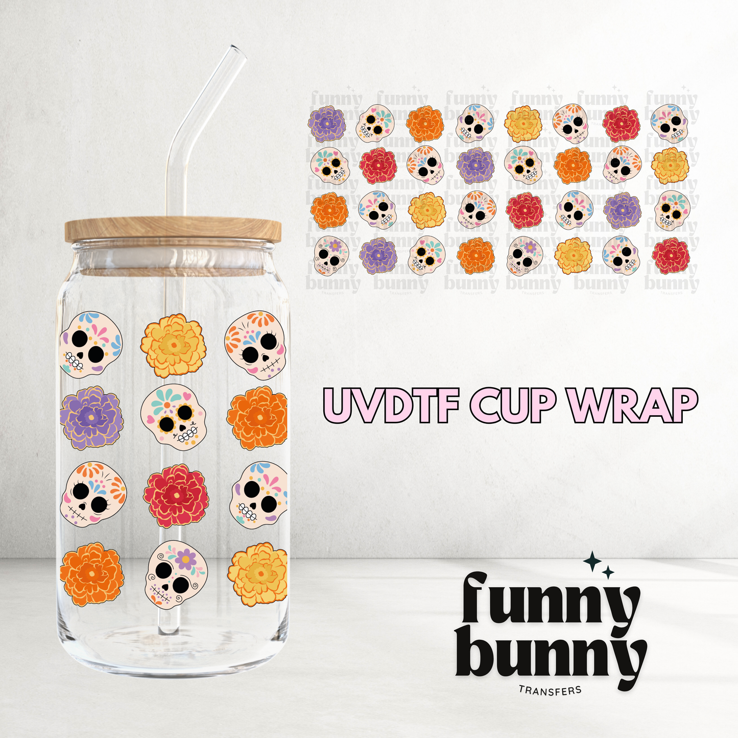 Calaveritas - 16oz UVDTF Cup Wrap