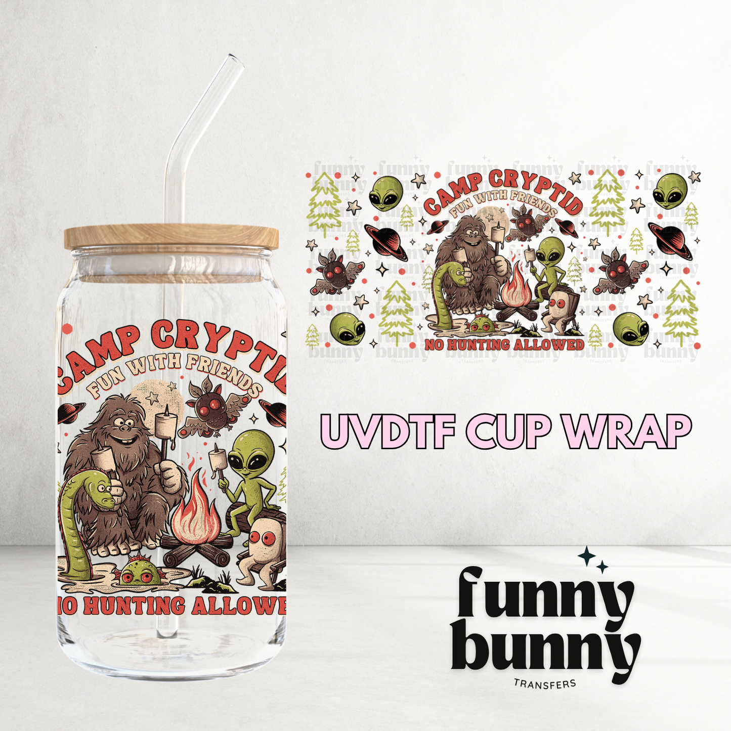 Camp Cryptid - 16oz UVDTF Cup Wrap