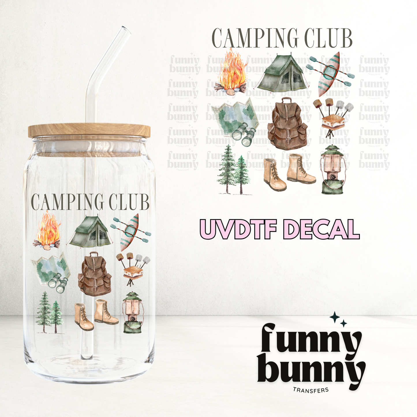 Camping Club - UVDTF Decal