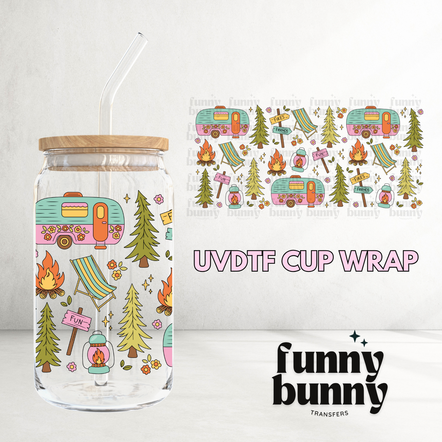 Camping Crew - 16oz UVDTF Cup Wrap