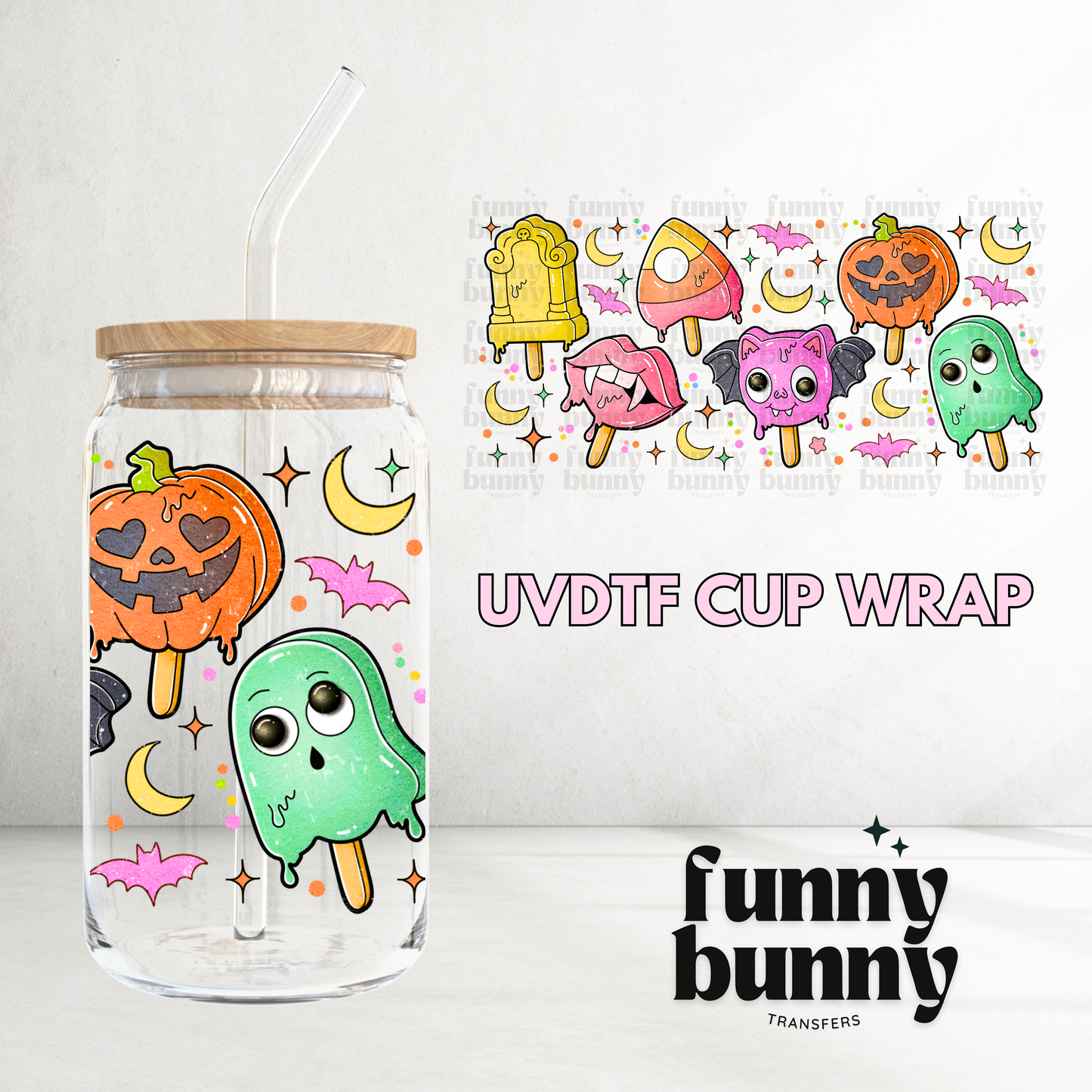 Candy Corn Popsicle - 16oz UVDTF Cup Wrap