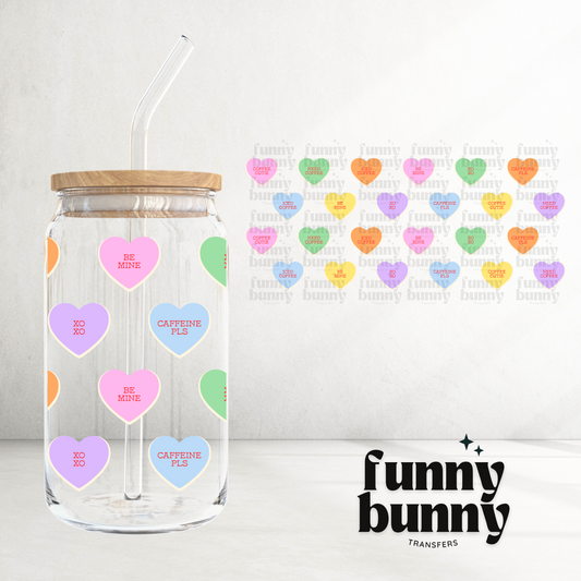 Candy Hearts - 16oz UVDTF Cup Wrap