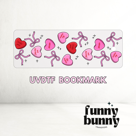 Candy Hearts - UVDTF Bookmark Decal