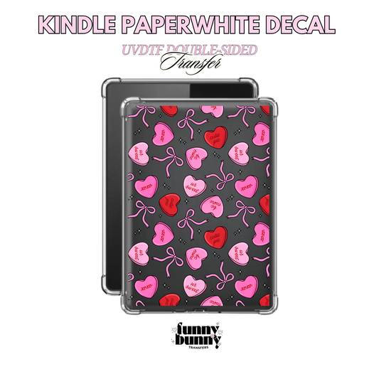 Candy Hearts & Bows - Kindle Decal