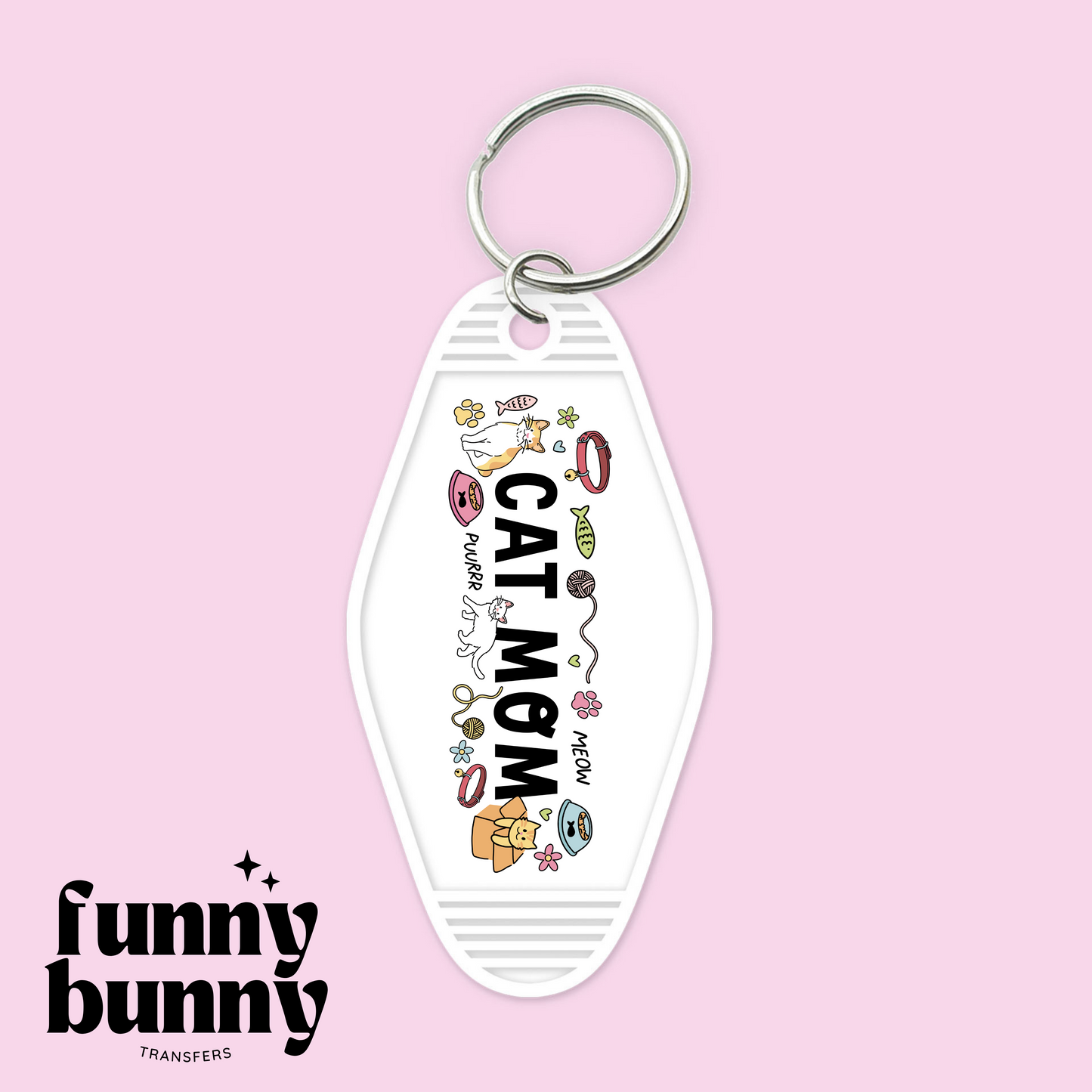 Cat Mom Doodle - Motel Keychain