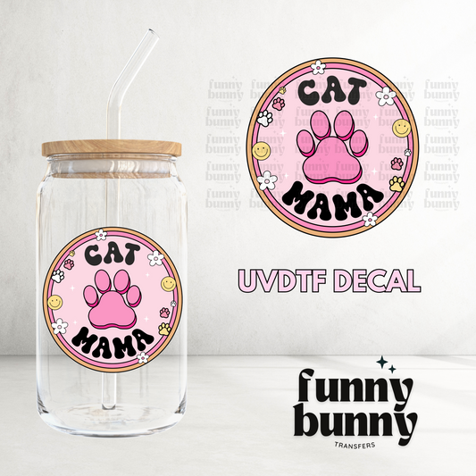 Cat Pink Paw Mama- UVDTF Decal