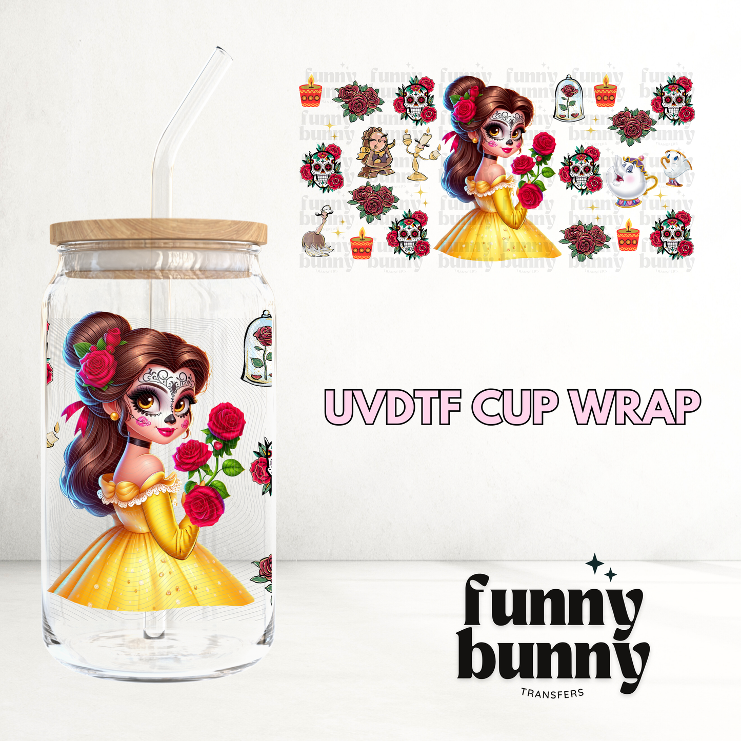 Catrina Belle - 16oz UVDTF Cup Wrap