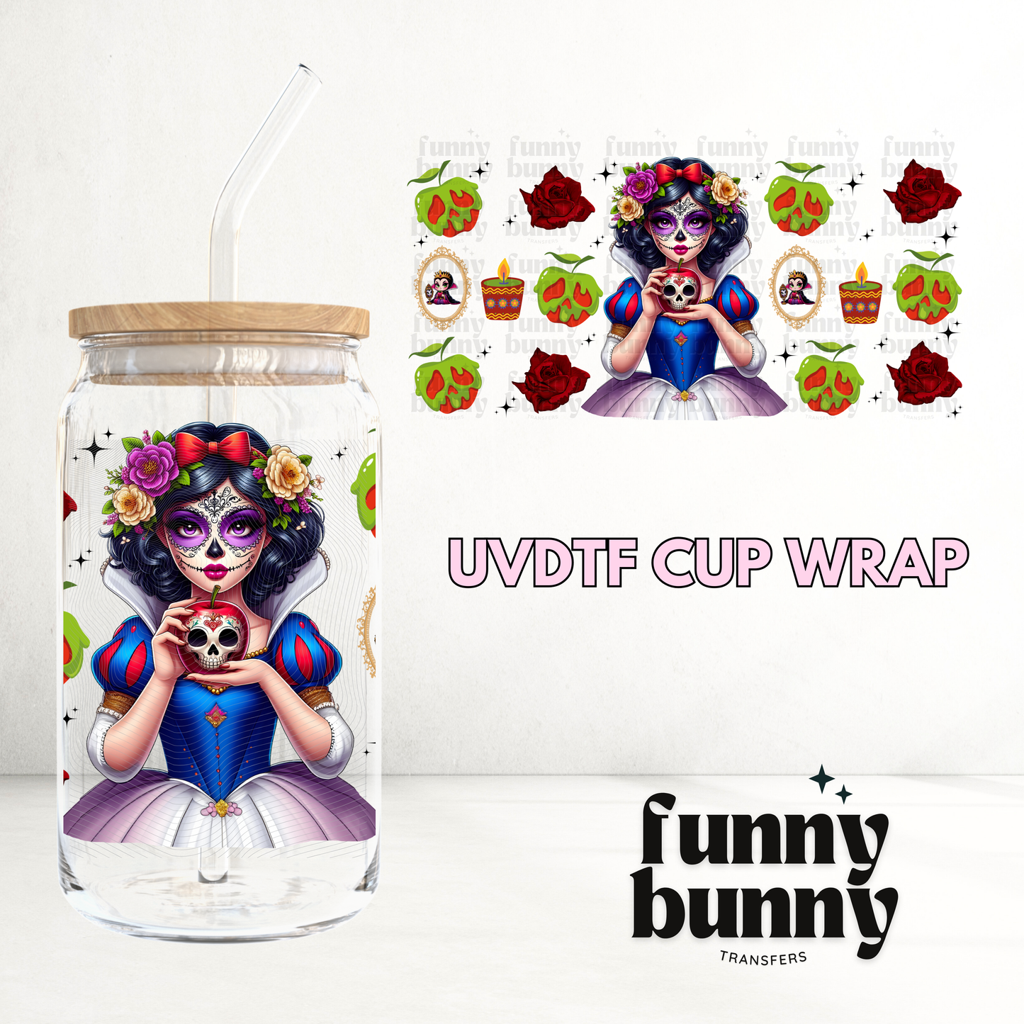 Catrina Snow White - 16oz UVDTF Cup Wrap