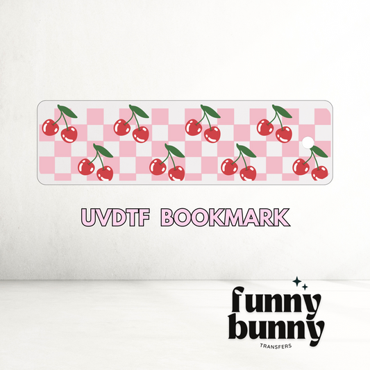 Checkered Cherries - UVDTF Bookmark Decal
