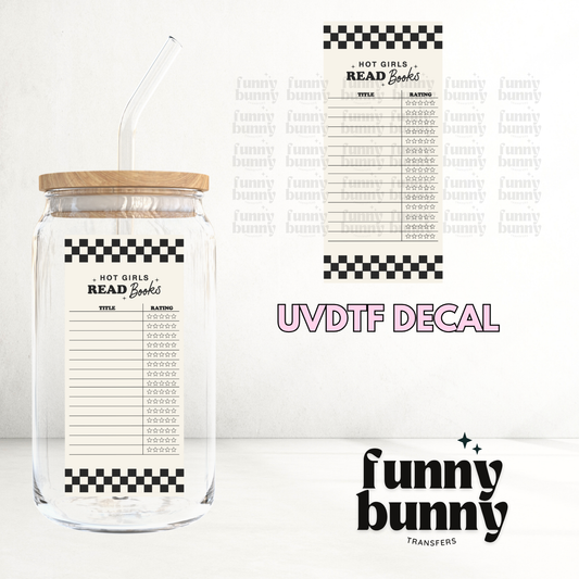 Checkered Hot Girls Read - UVDTF Decal