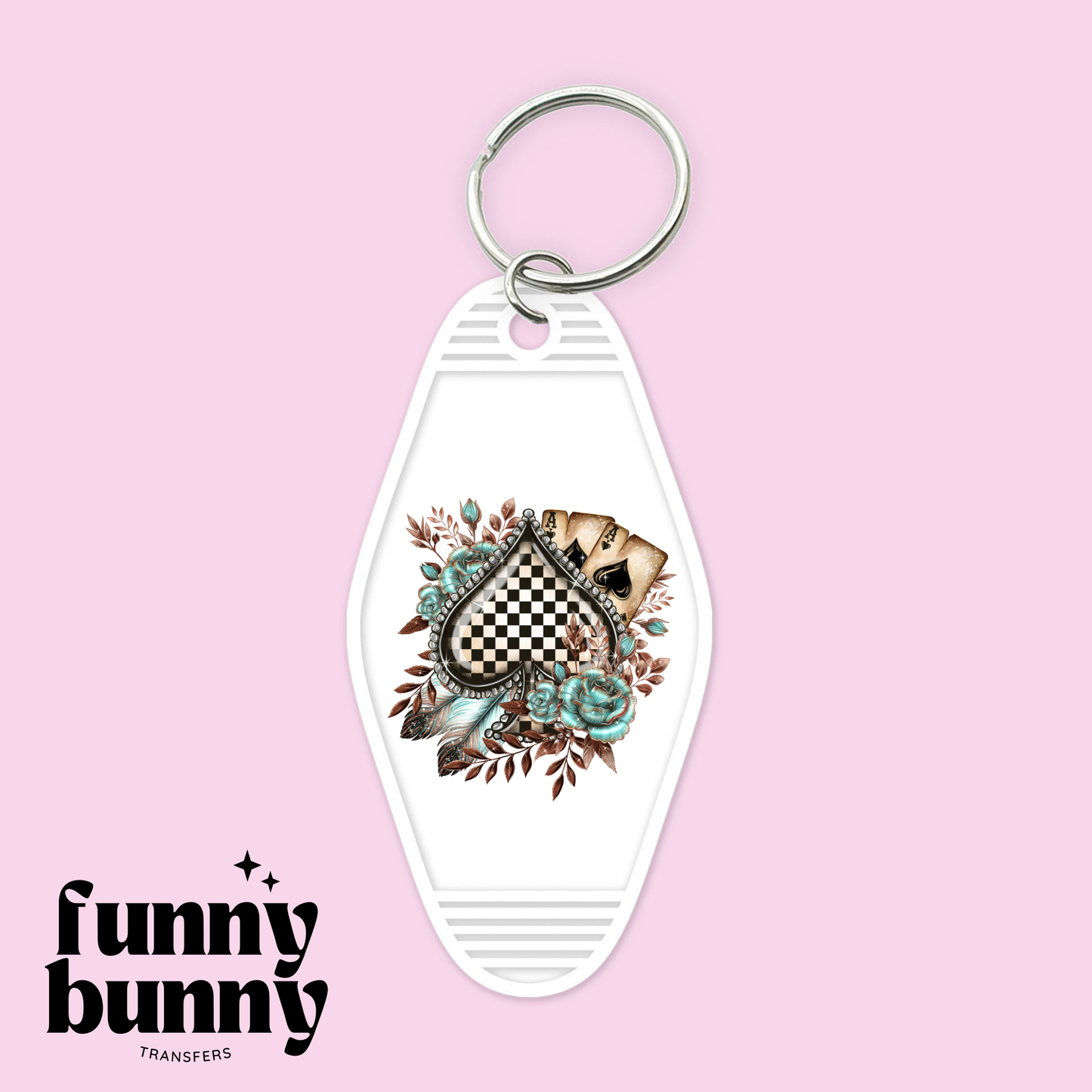 Checkered Spades Black - Motel Keychain
