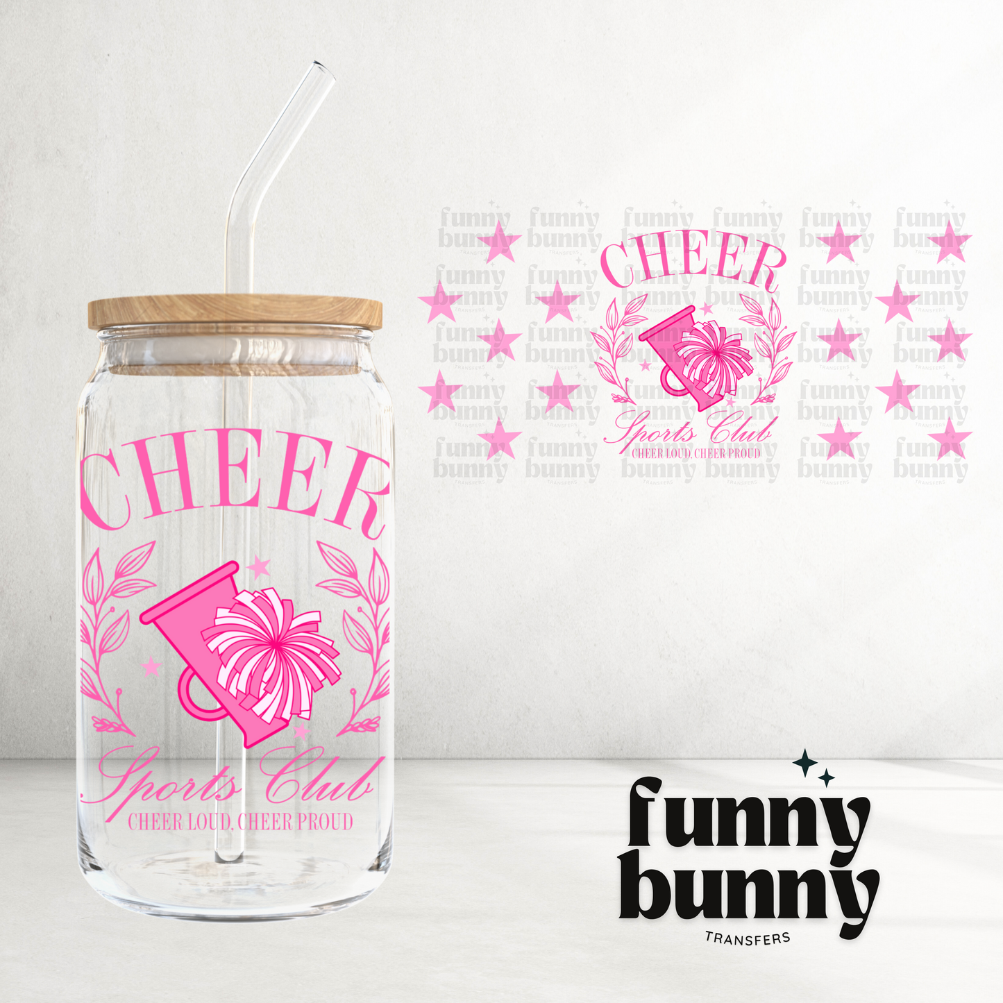 Cheer Sports Club -  16oz UVDTF Cup Wrap