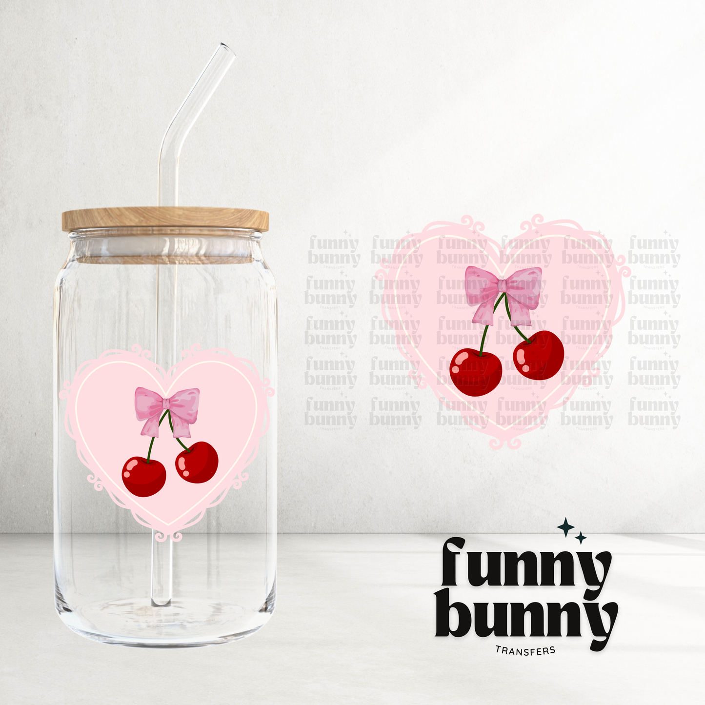 Cherry Heart - UVDTF Decal