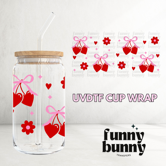 Cherry Hearts - 16oz UVDTF Cup Wrap