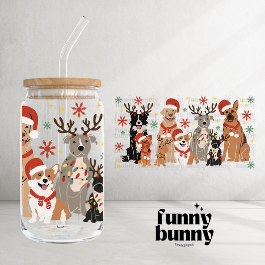 Christmas Dogs - 16oz UVDTF Cup Wrap