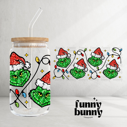 Christmas Lights Sequin - 16oz UVDTF Cup Wrap