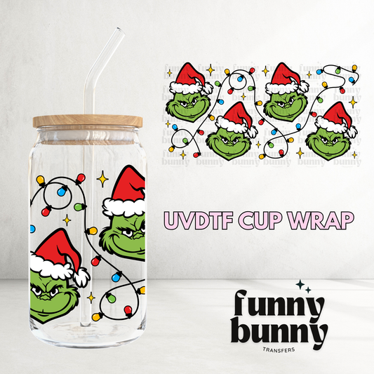 Christmas Lights & Stars - 16oz UVDTF Cup Wrap