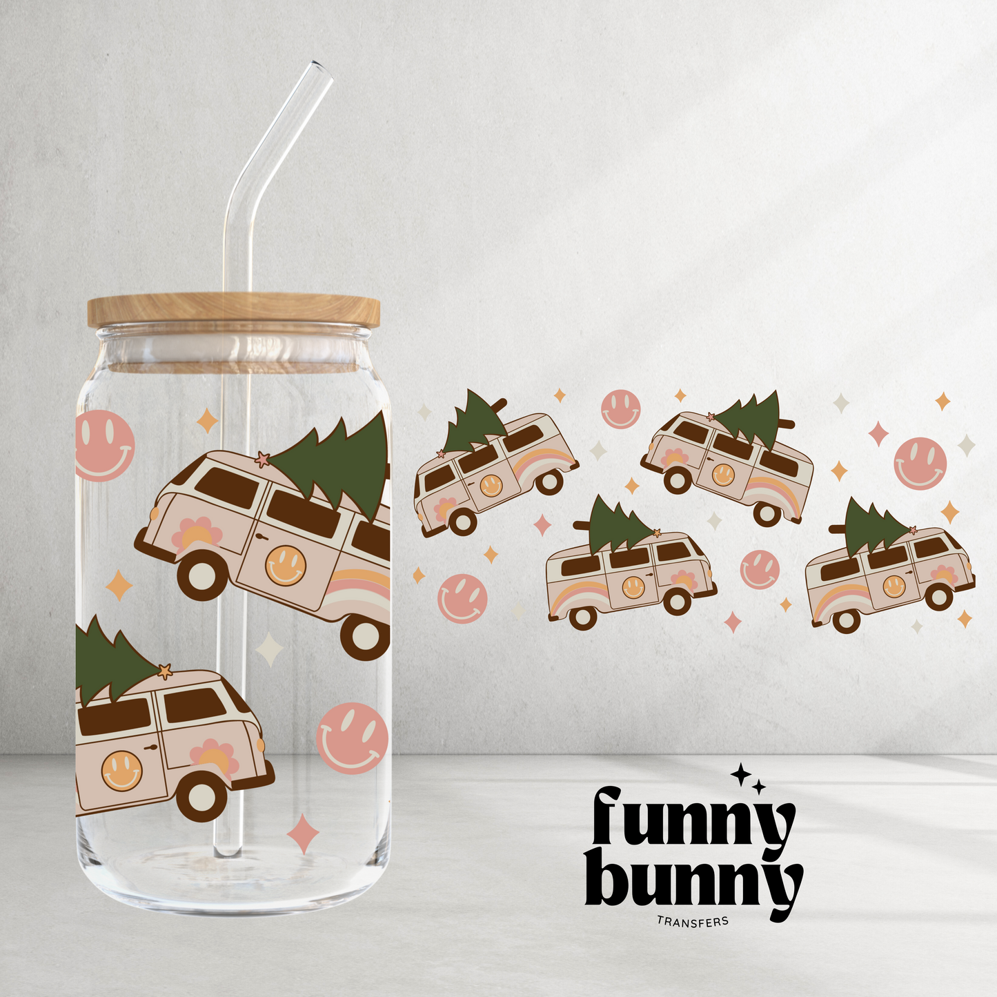 Christmas Tree Bus - 16oz UVDTF Cup Wrap