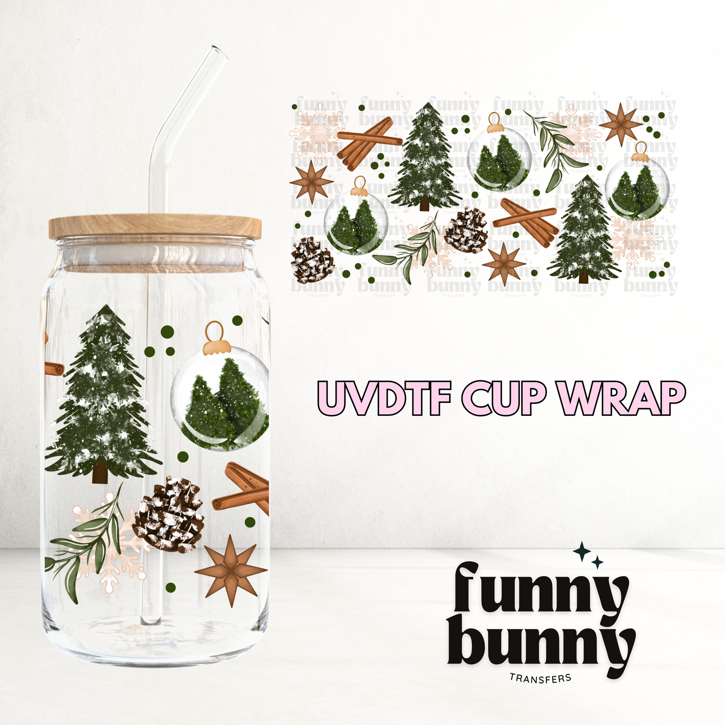 Cinnamon & Trees - 16oz UVDTF Cup Wrap