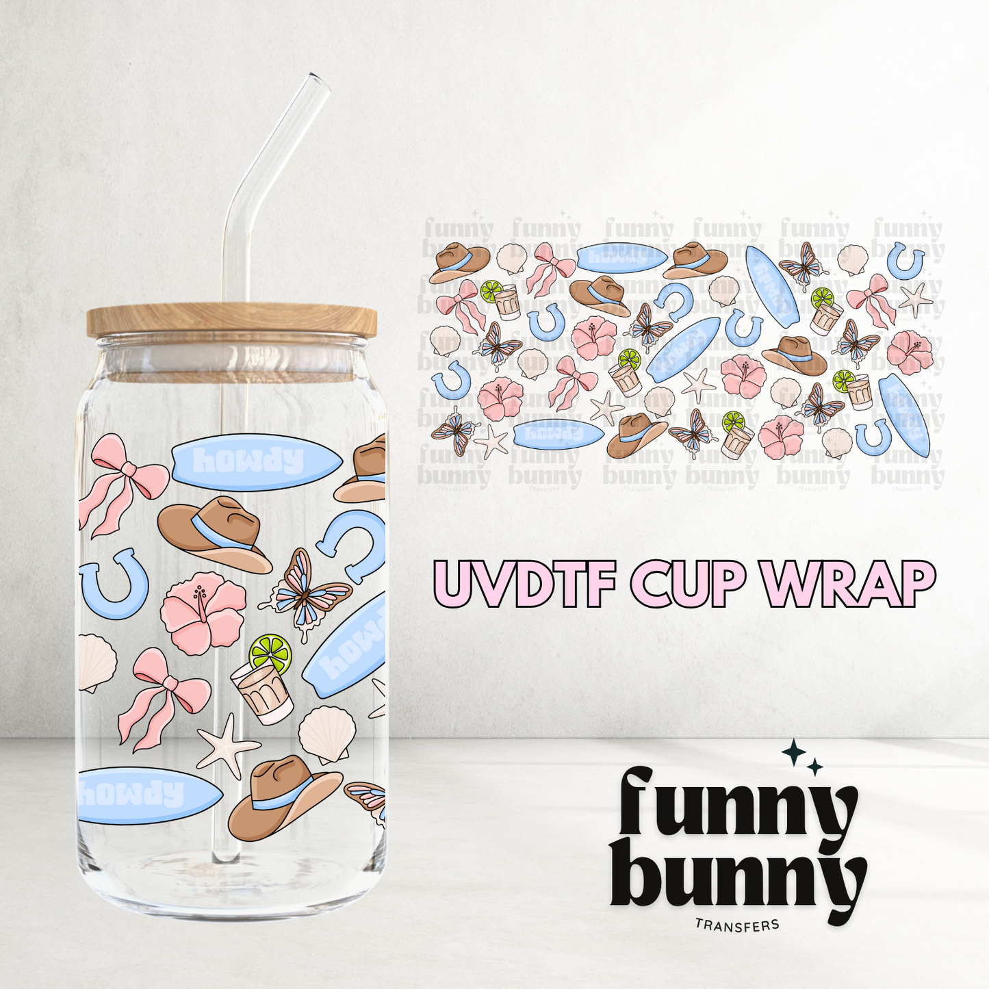 Coastal Cowgirl - 16oz UVDTF Cup Wrap