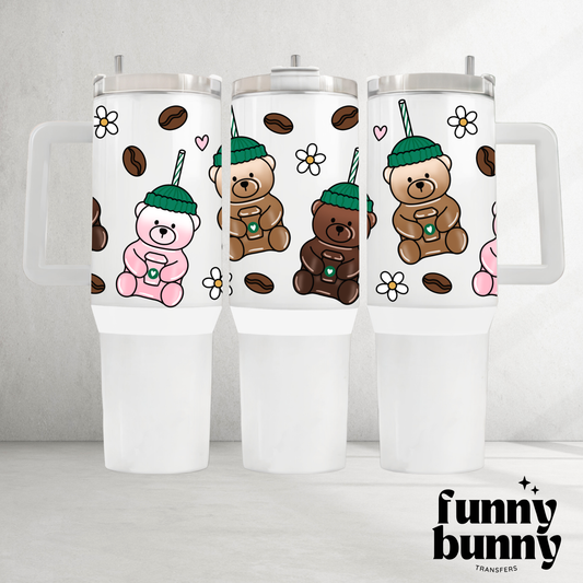 Coffee Bear Cups - 40oz UVDTF Tumbler Wrap
