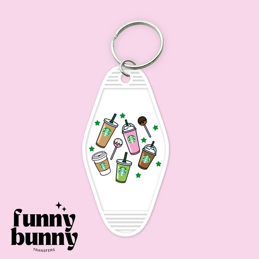 Coffee Drinks and Treats - Motel Keychain