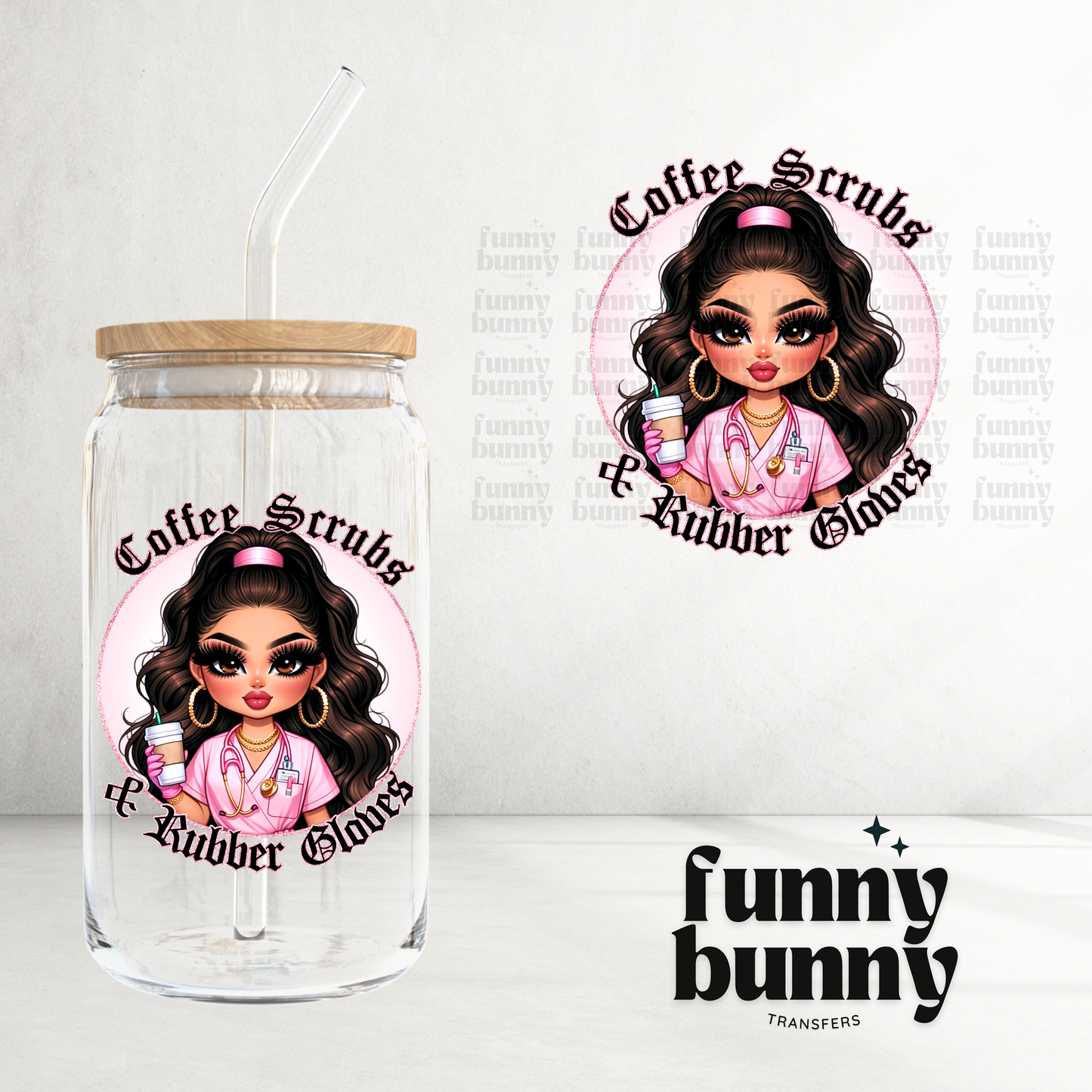 Coffee Scrubs & Rubber Globes - UVDTF Decal