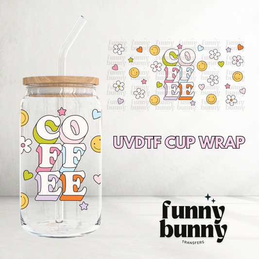 Coffee Smiley Drink - 16oz UVDTF Cup Wrap