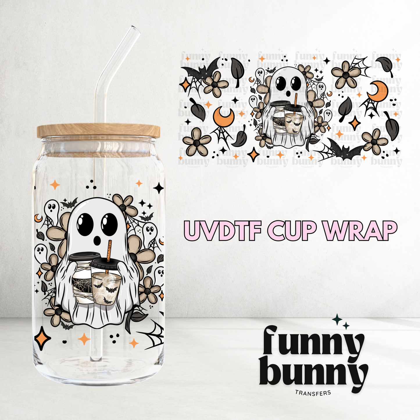 Coffee With My Boos - 16oz UVDTF Cup Wrap