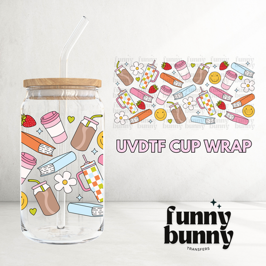 Coffee & Books - 16oz UVDTF Cup Wrap