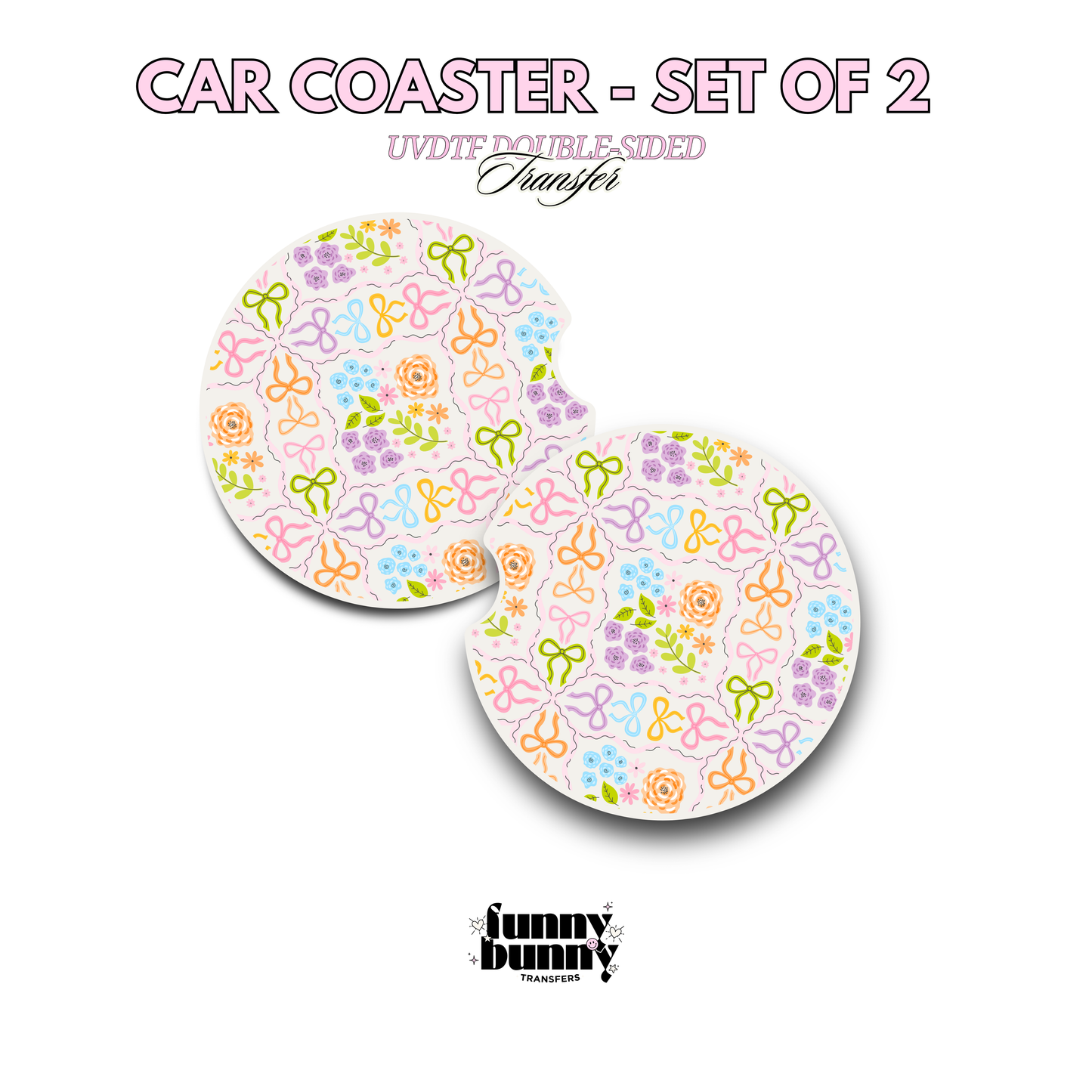Colorful Floral Bows - UVDTF Coaster
