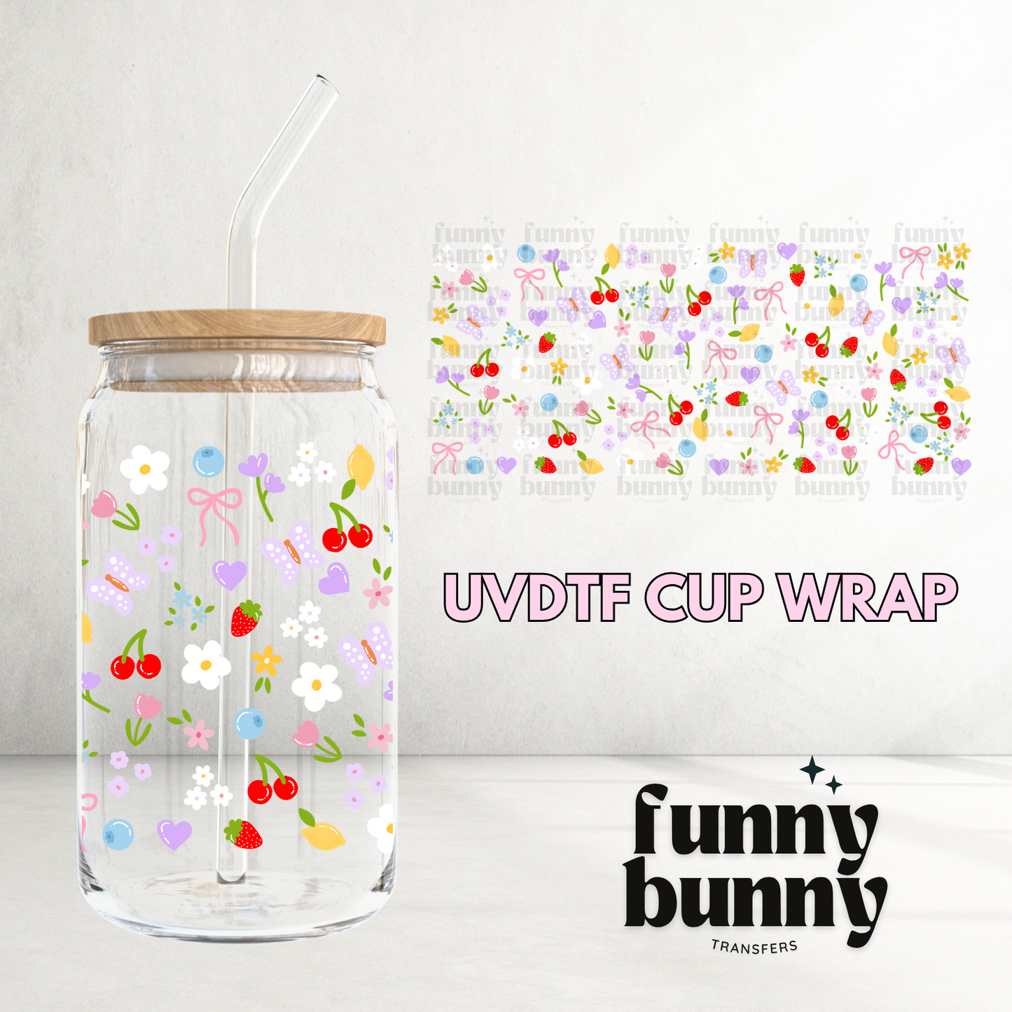 Colorful Pastel Summer - 16oz UVDTF Cup Wrap