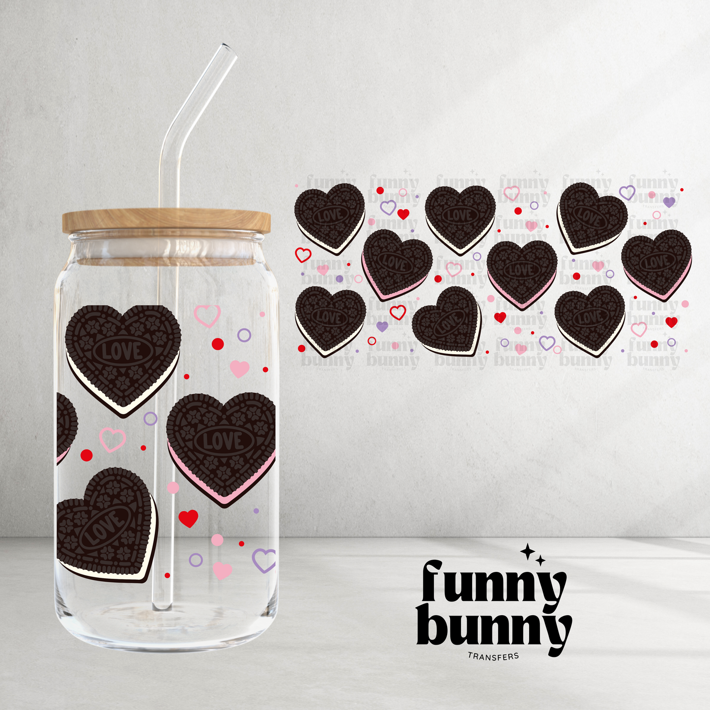 Cookie Hearts - 16oz UVDTF Cup Wrap