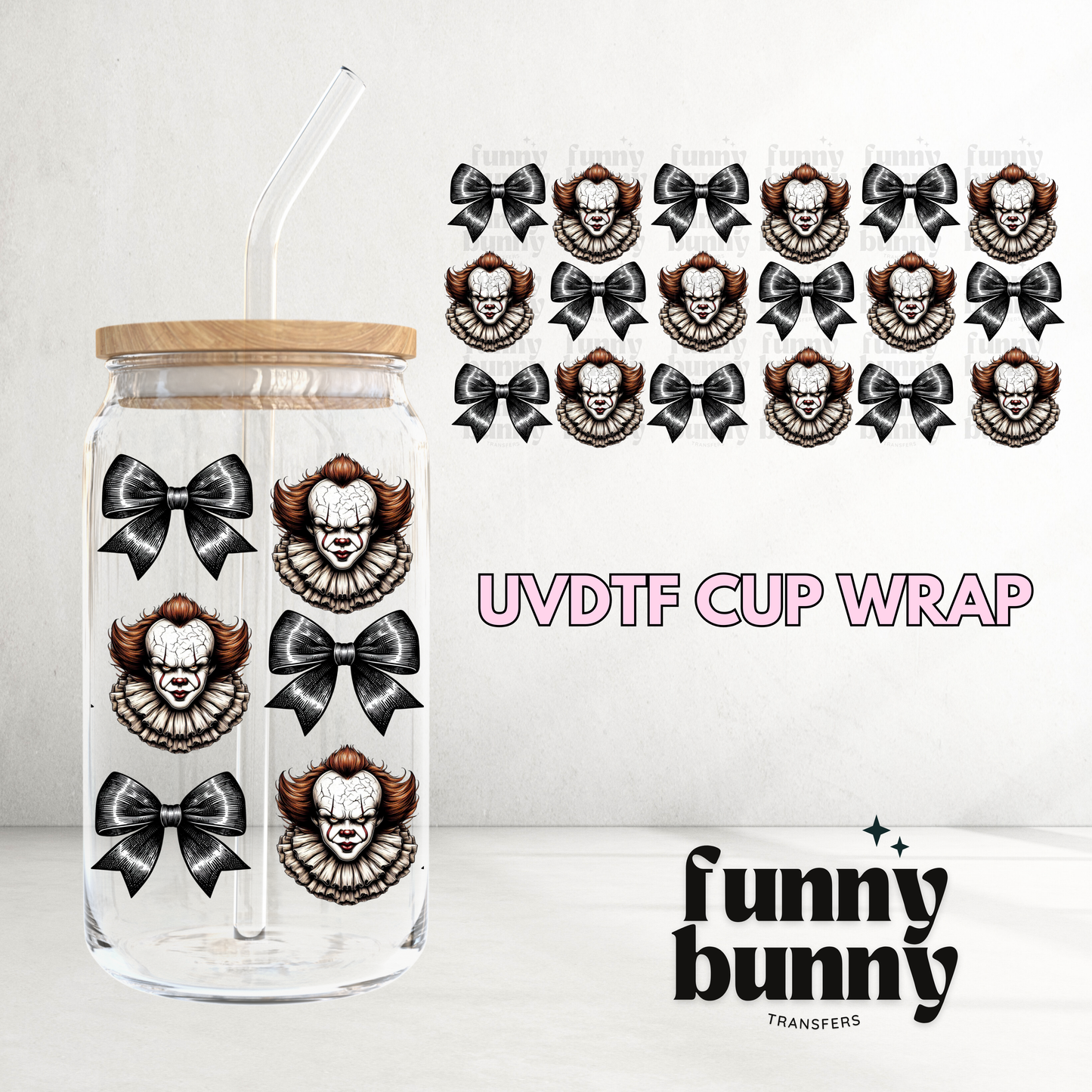 Coquette Clown - 16oz UVDTF Cup Wrap