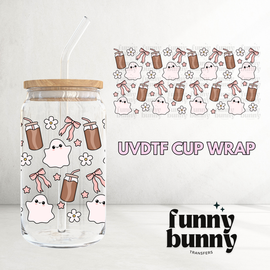 Coquette Ghostie Coffee - 16oz UVDTF Cup Wrap