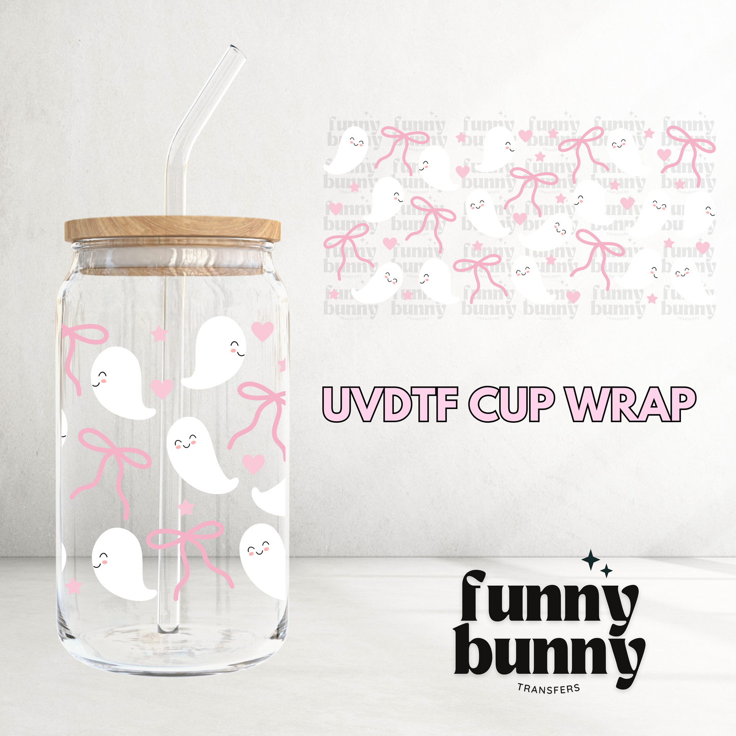 Coquette Ghosties - 16oz UVDTF Cup Wrap