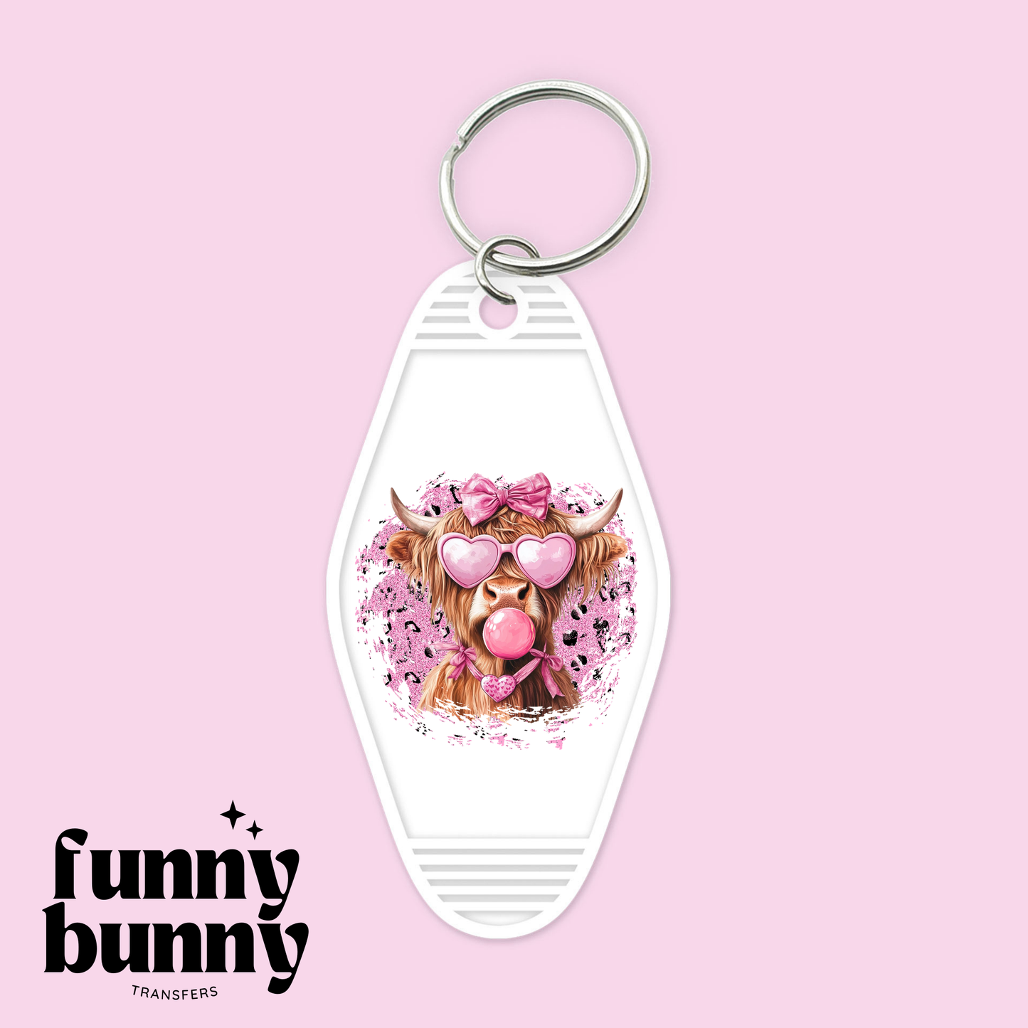 Coquette Pink Cow - Motel Keychain